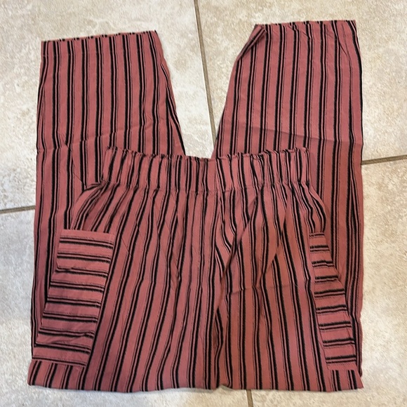 Urban Outfitters Cottage Striped Pull On Pants S Pockets - Picture 7 of 7